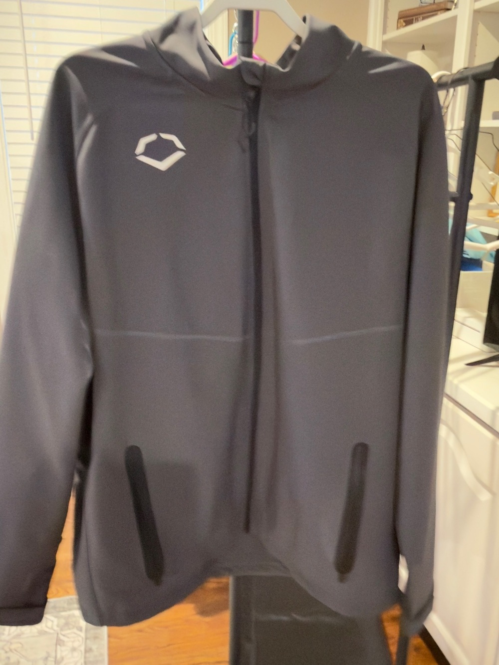 Men's Hooded Performance Jacket in Black with Logo